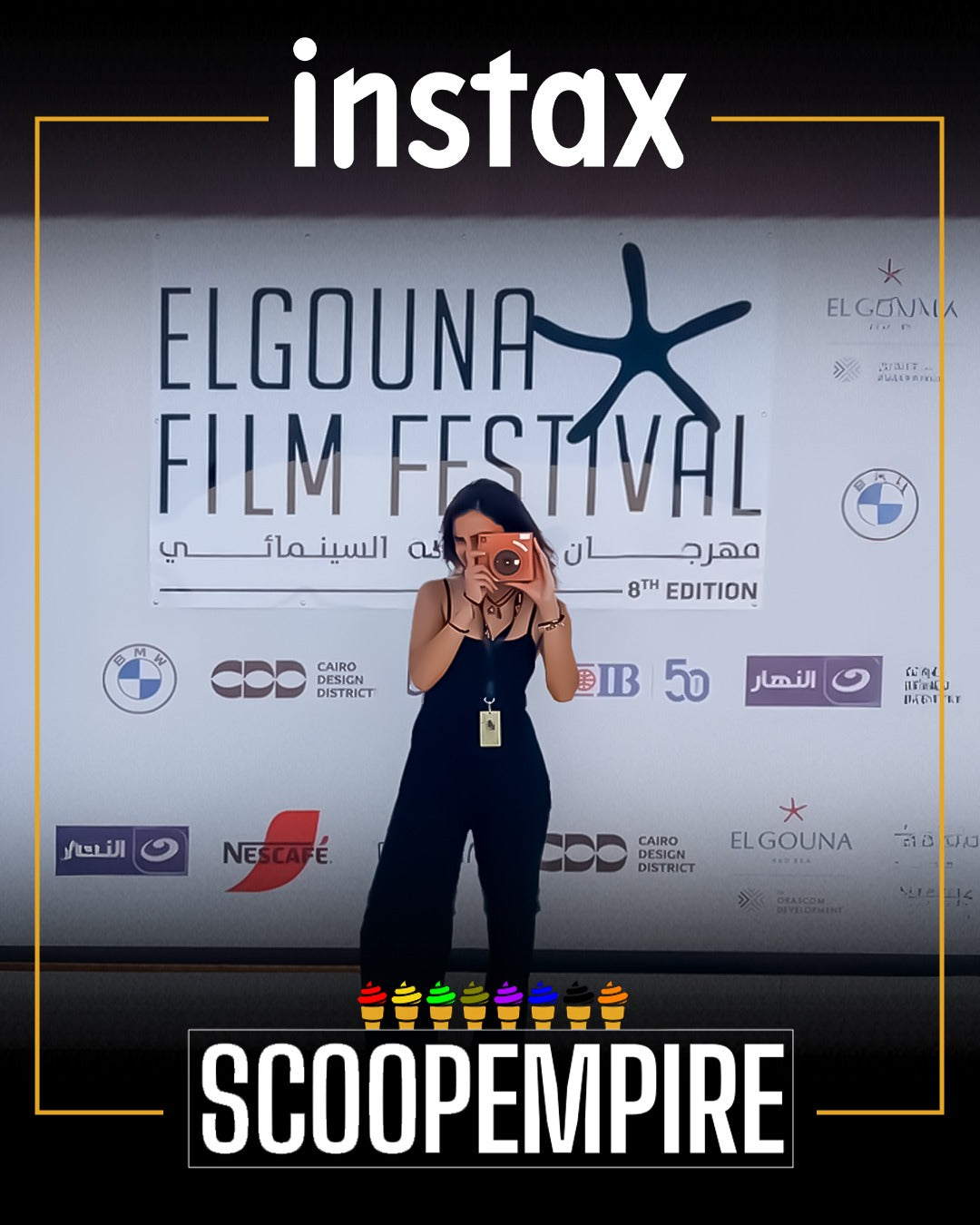 El Gouna Film Festival Instax Red Carpet Appearance with Scoop Empire