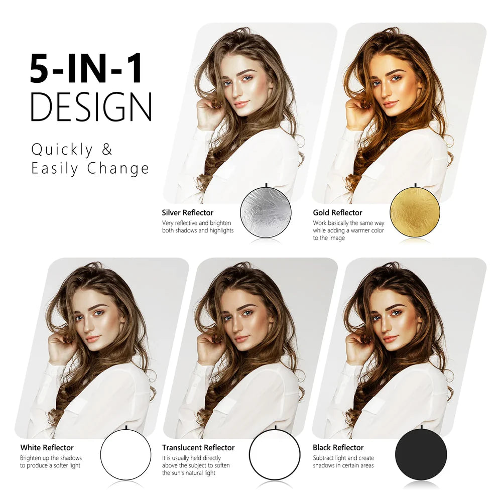 FX Studio 5-in-1 Round Portable Photography Reflector
