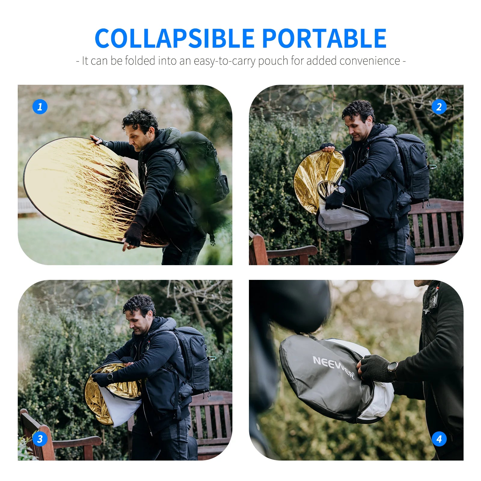 NEEWER 5-in-1 Collapsible Light Reflector 110cm