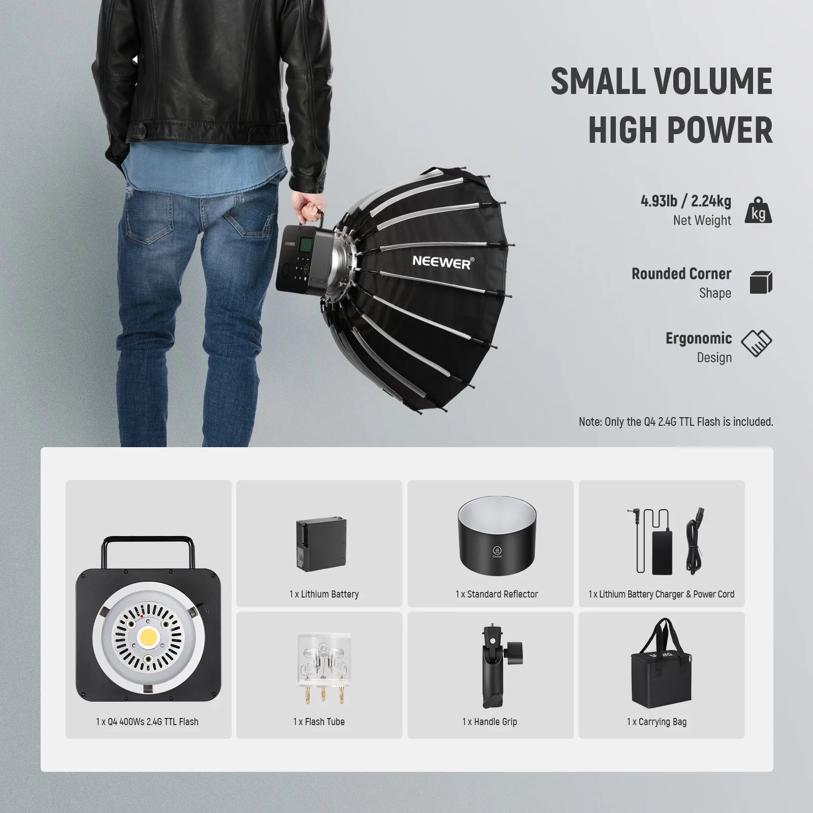 NEEWER Q4 400Ws 2.4G TTL Flash