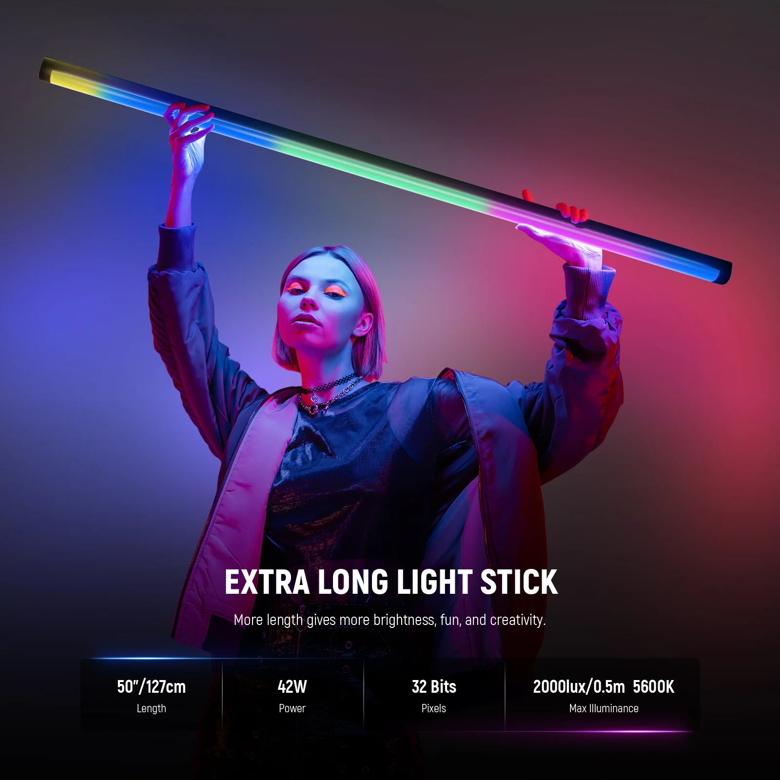 NEEWER TL120C 42W RGB Tube Light with APP/2.4G/DMX Control