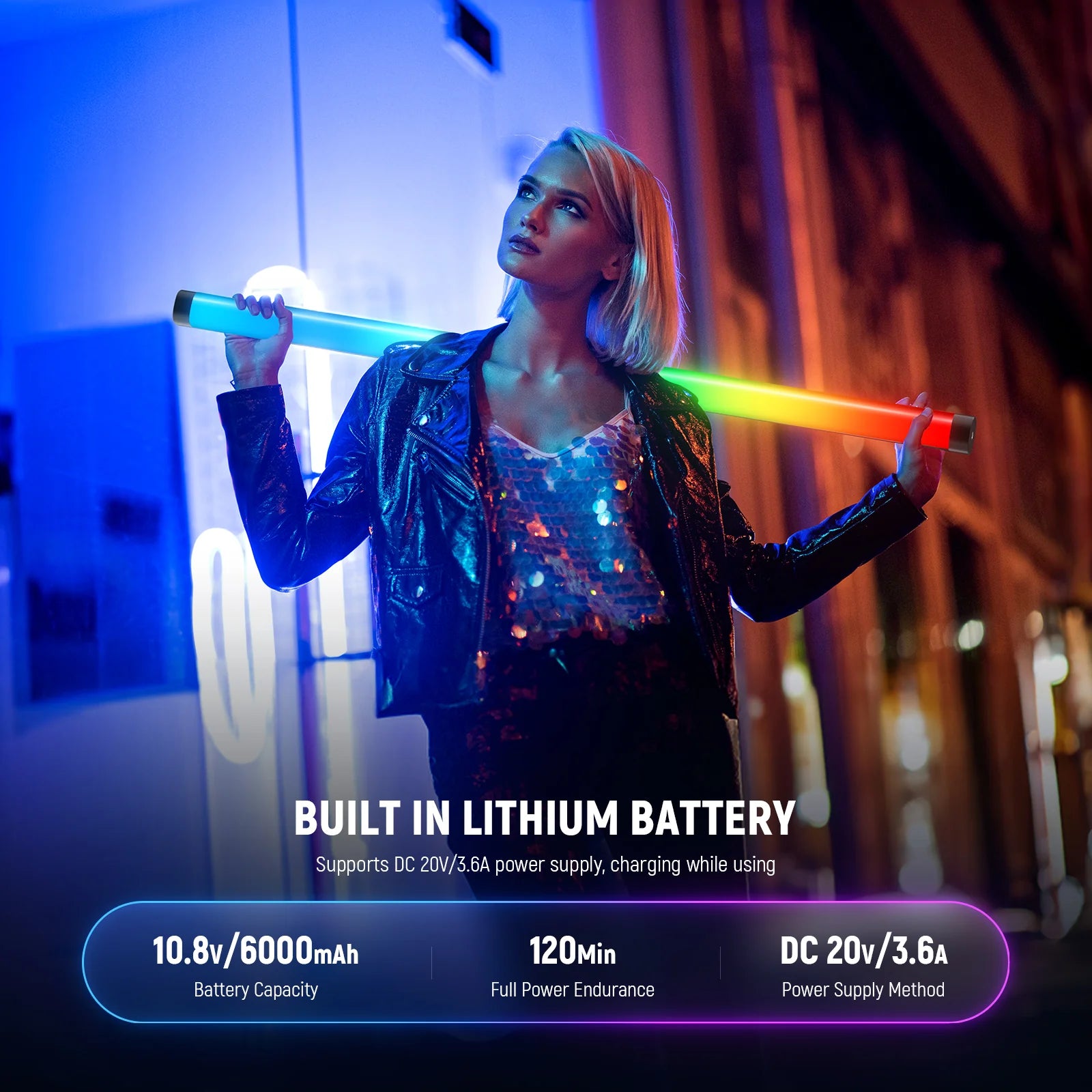 NEEWER TL90C 30W RGB Tube Light with APP/2.4G/DMX Control