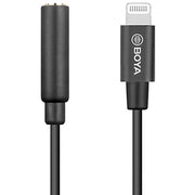 BOYA BY-K3 3.5mm TRRS Female to Lightning Audio Adapter