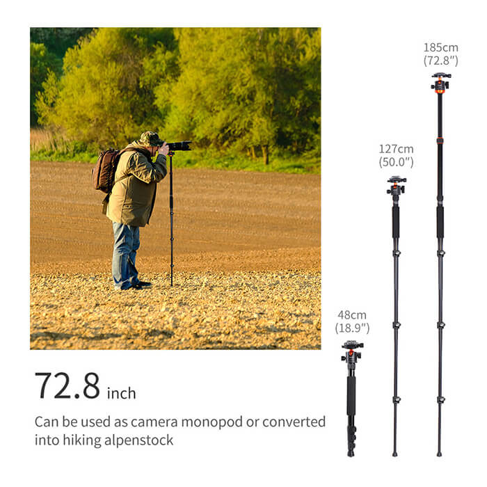 K&F SA254M2 DSLR Camera Tripod with Monopod and Ball Head Kit