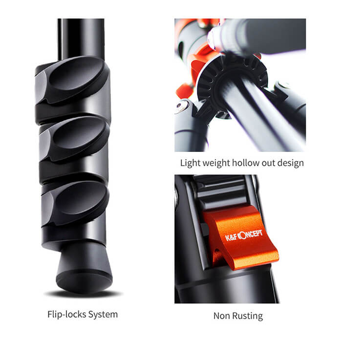 K&F SA254M2 DSLR Camera Tripod with Monopod and Ball Head Kit