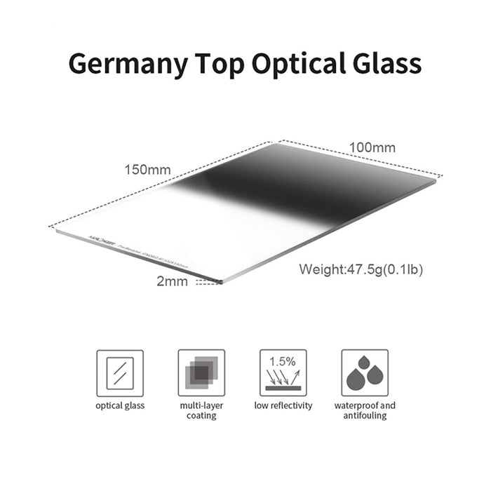 K&F SJ52 GND8 100x150mm Reverse Graduated ND Filter