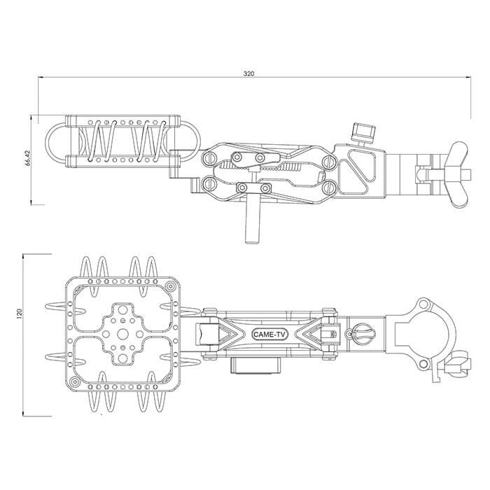 CAME-TV GS12 Video Camera Stabilizer Arm {1-5.4 KG Load}