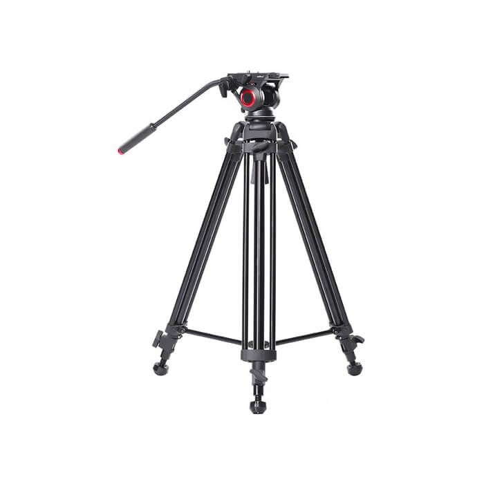 CAME-TV Aluminum Fiber Video Tripod With Fluid Bowl Head