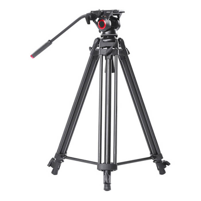CAME-TV TP-606B Carbon Fiber Tripod with Fluid Head and Mid-Level Spreader