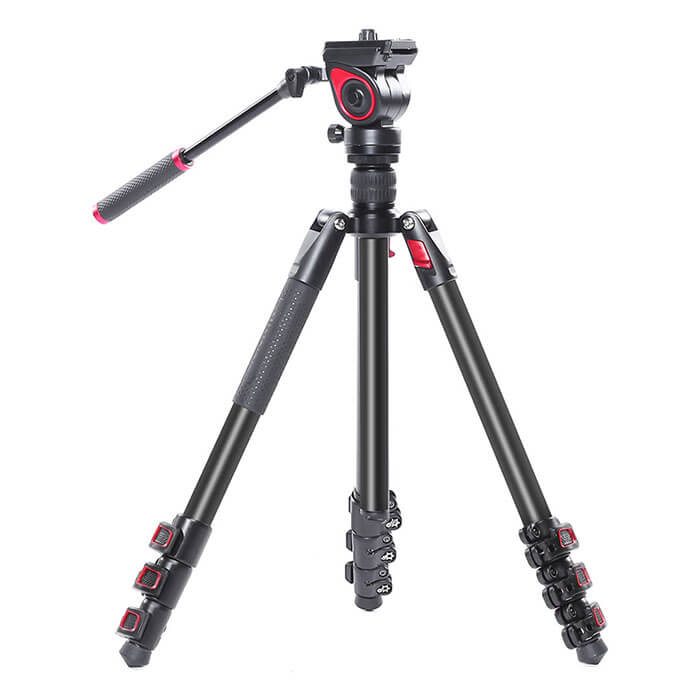 CAME-TV 5 KG Carbon Fiber Tripod with Fluid head TP801A