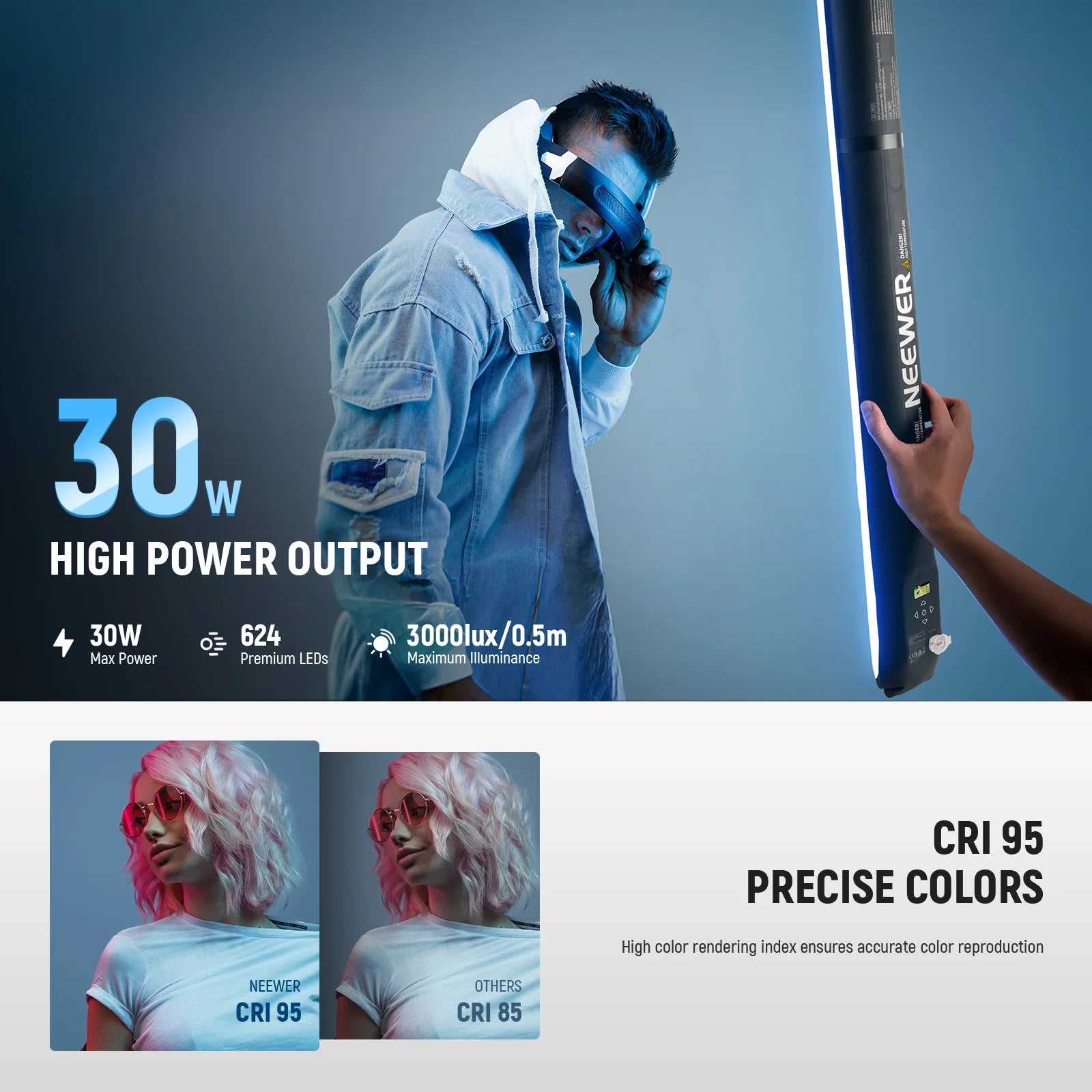 NEEWER BASICS GC30C 30W RGB Handheld Inflatable LED Fill Light