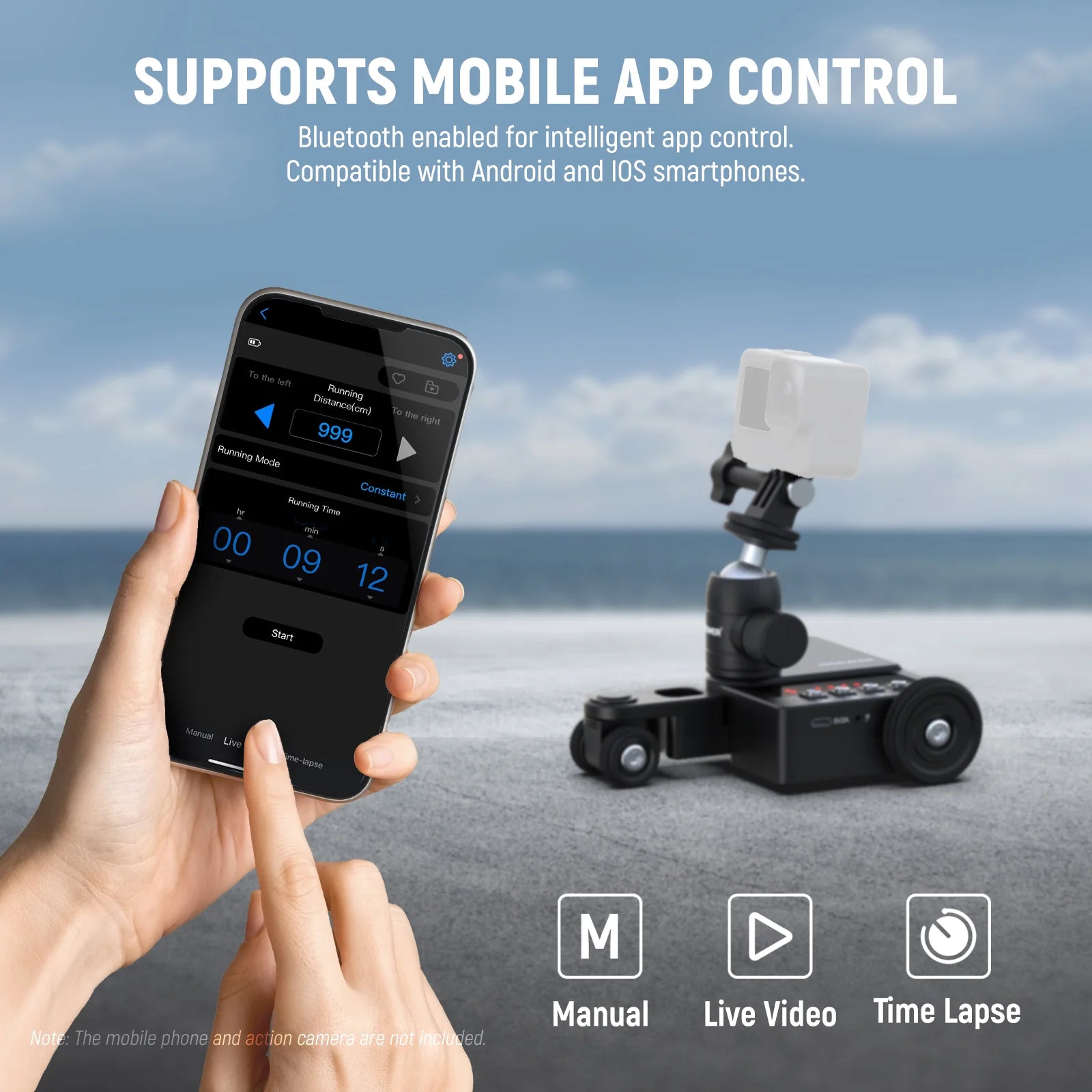 NEEWER Upgraded DL200 Motorized Camera Dolly with App Control