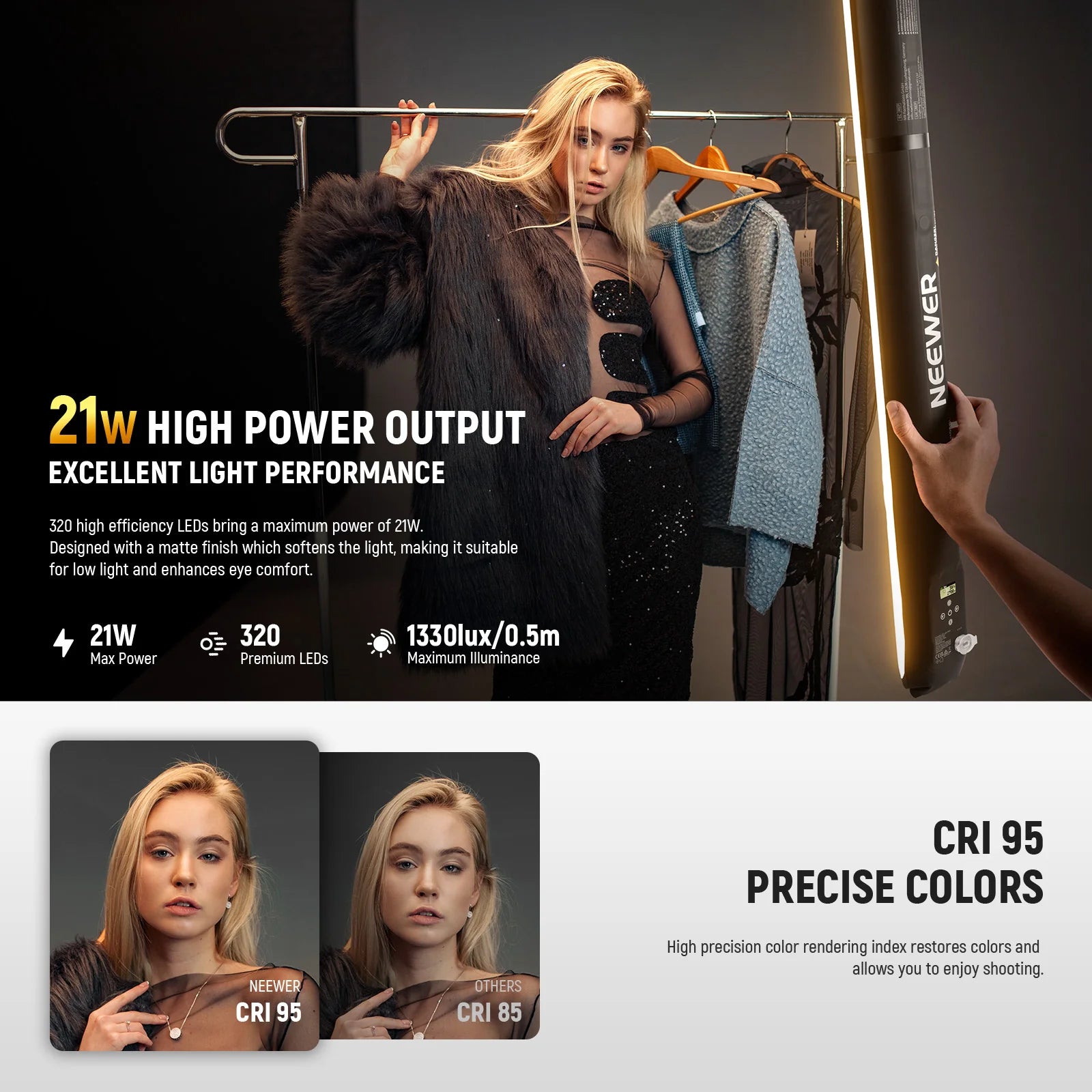 NEEWER BASICS GC21B 21W Bi-Color Handheld Inflatable LED Fill Light