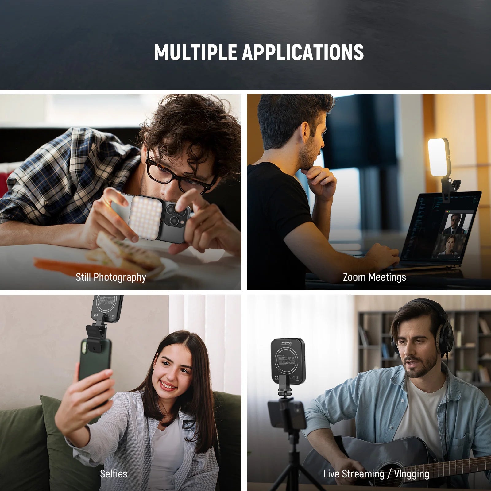 NEEWER BASICS BL48B Rechargeable Magnetic Selfie Light For MagSafe