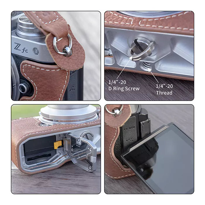 SmallRig Leather Half Case with Shoulder Strap for Nikon Zfc