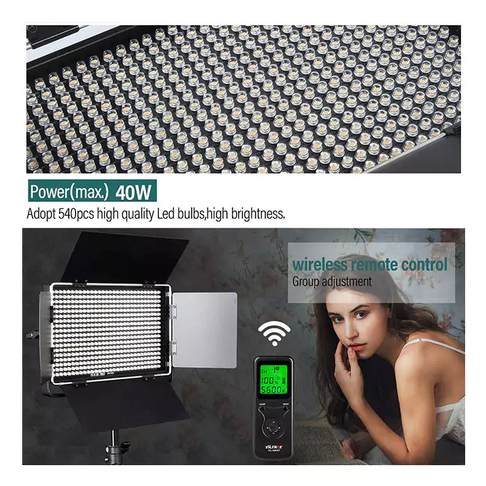 (3) x LED light 3) x Light barndoors (1) x Remoter control (3) x DC adapter