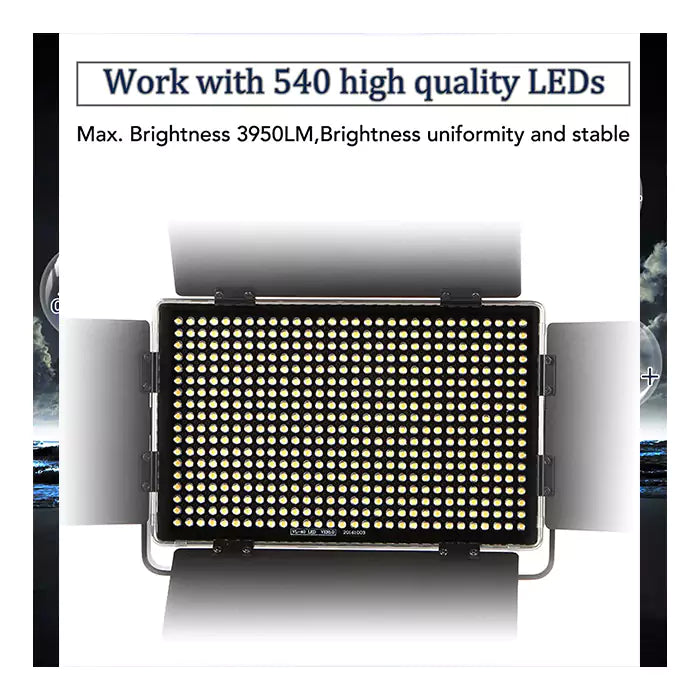 (3) x LED light 3) x Light barndoors (1) x Remoter control (3) x DC adapter