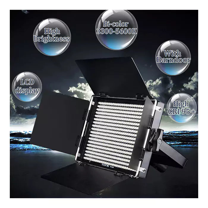 (3) x LED light 3) x Light barndoors (1) x Remoter control (3) x DC adapter