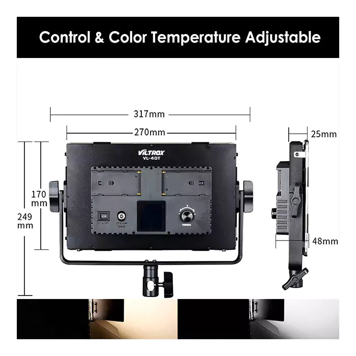 (3) x LED light 3) x Light barndoors (1) x Remoter control (3) x DC adapter
