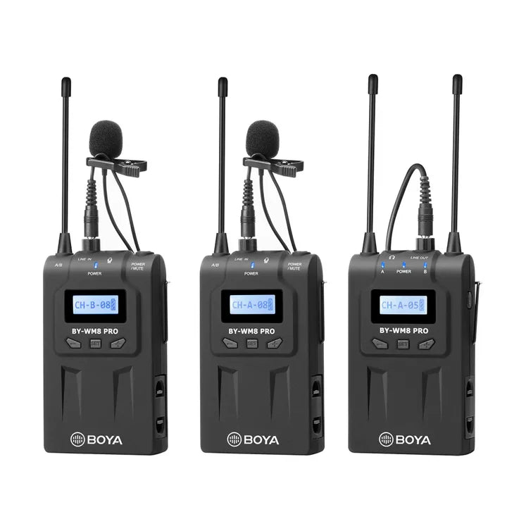 Boya BY-WM8 Pro UHF Dual-Channel Wireless Microphone System
