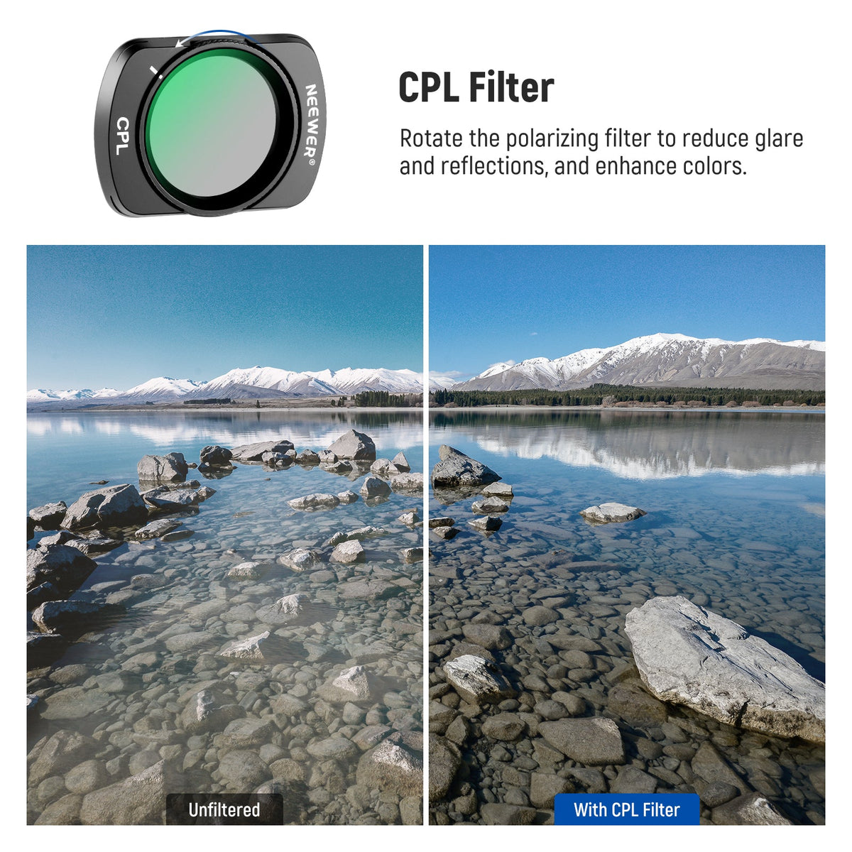 NEEWER FL-P5 ND filters controlling exposure in bright light