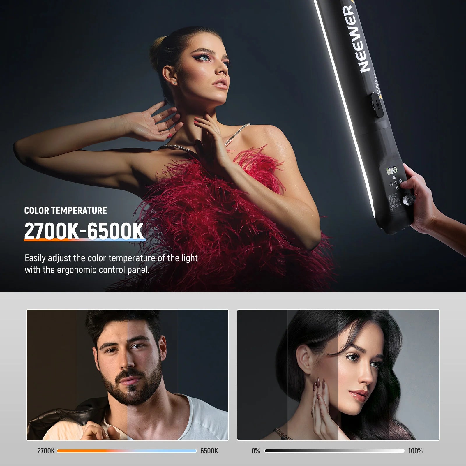 NEEWER BASICS GC21B 21W Bi-Color Handheld Inflatable LED Fill Light