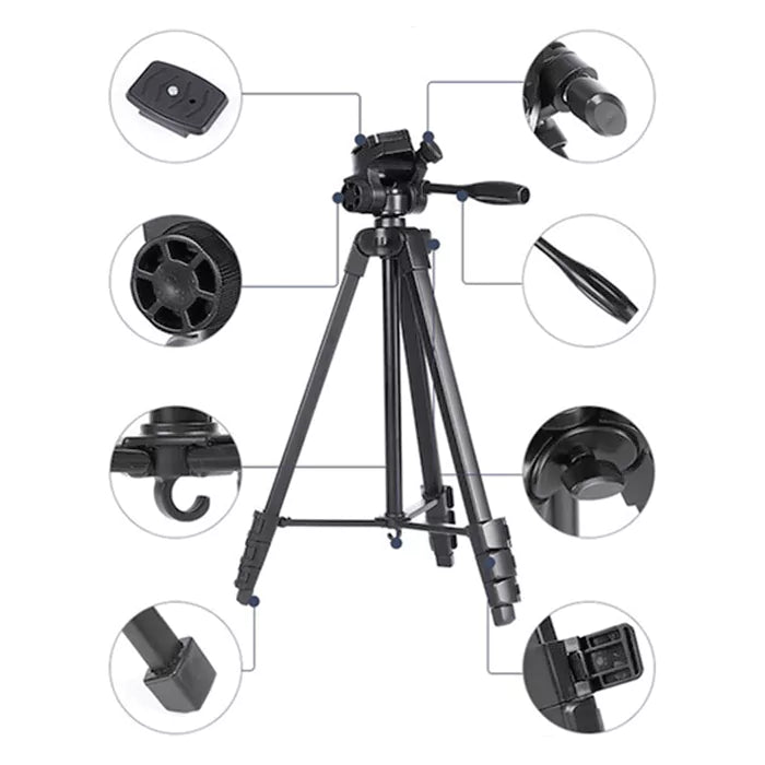 CAME-TV Aluminum Video Tripod with Pan Tilt Head TP-301A
