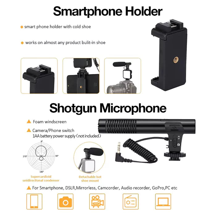 Jumpflash Vlogging Kit with 125cm Tripod KIT-05LM