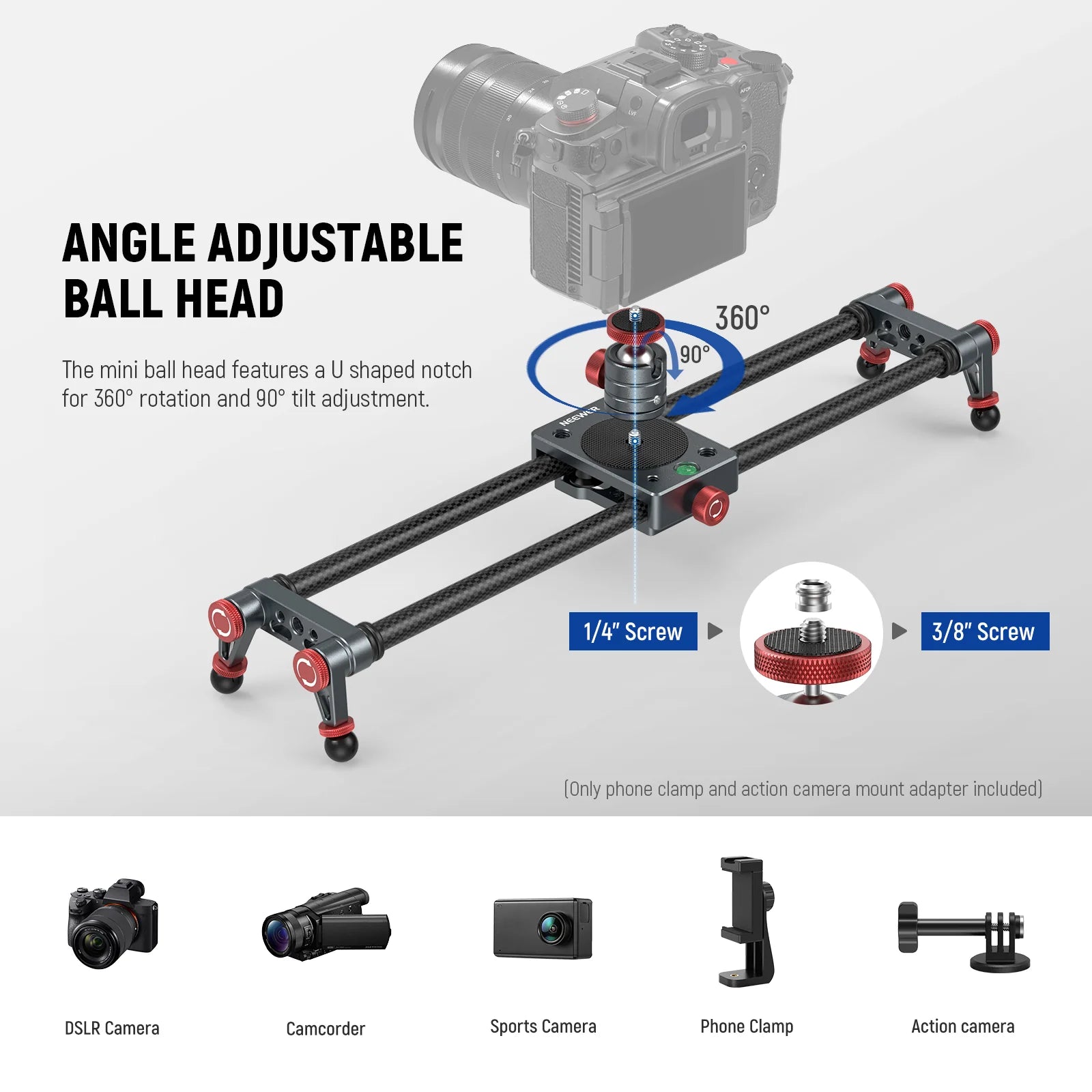 NEEWER CS1M Carbon Fiber Camera Slider