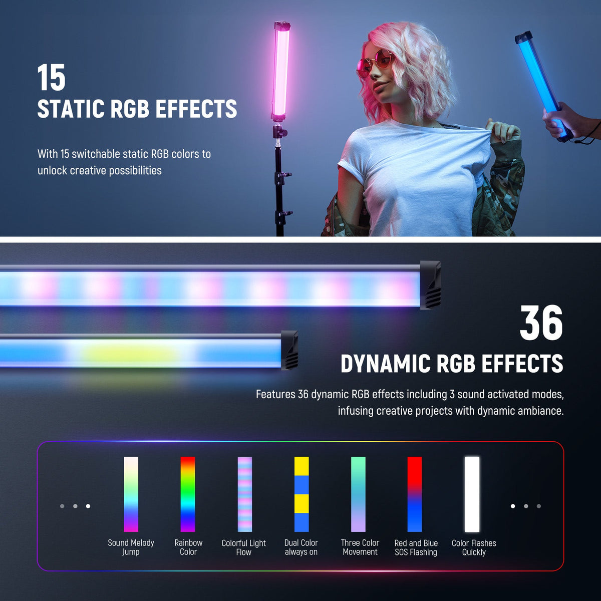 NEEWER BASICS SL30 (30cm - 8W) Magnetic Handheld RGB Light Wand