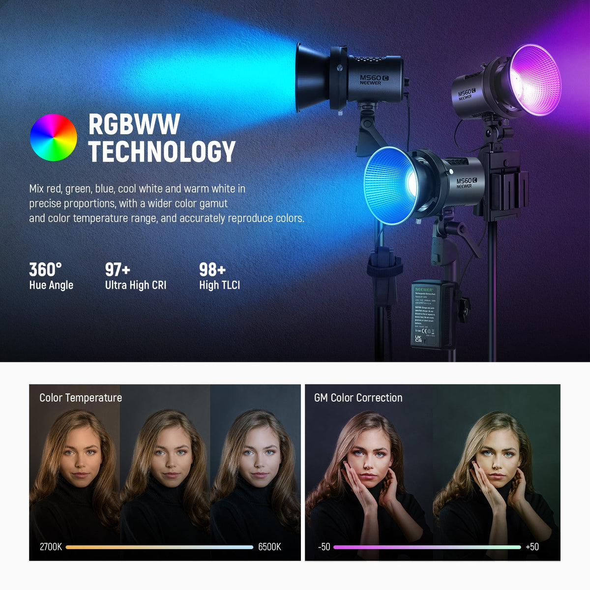 NEEWER MS60C RGB LED Video Light
