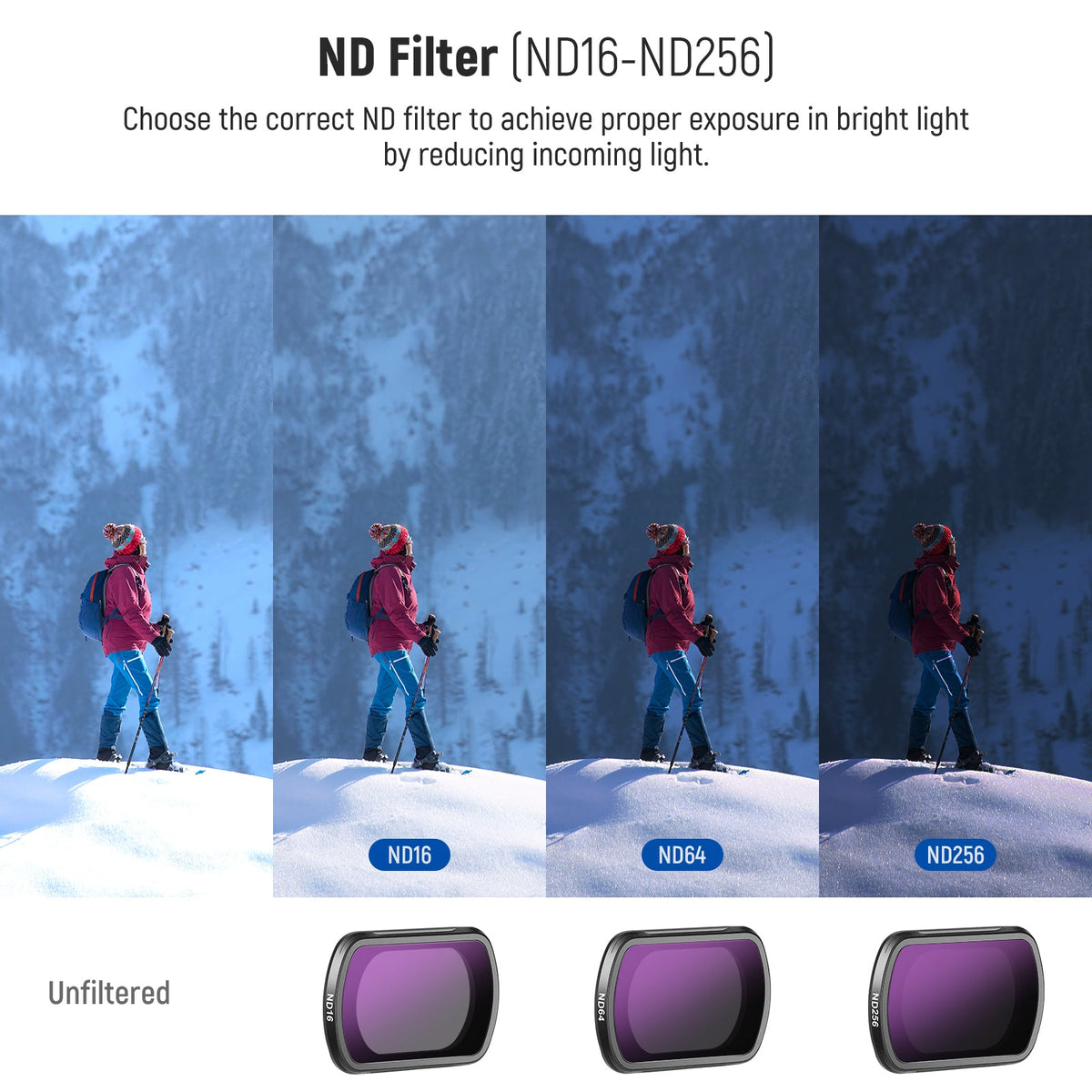NEEWER FL-P5 CPL filter reducing glare and reflections