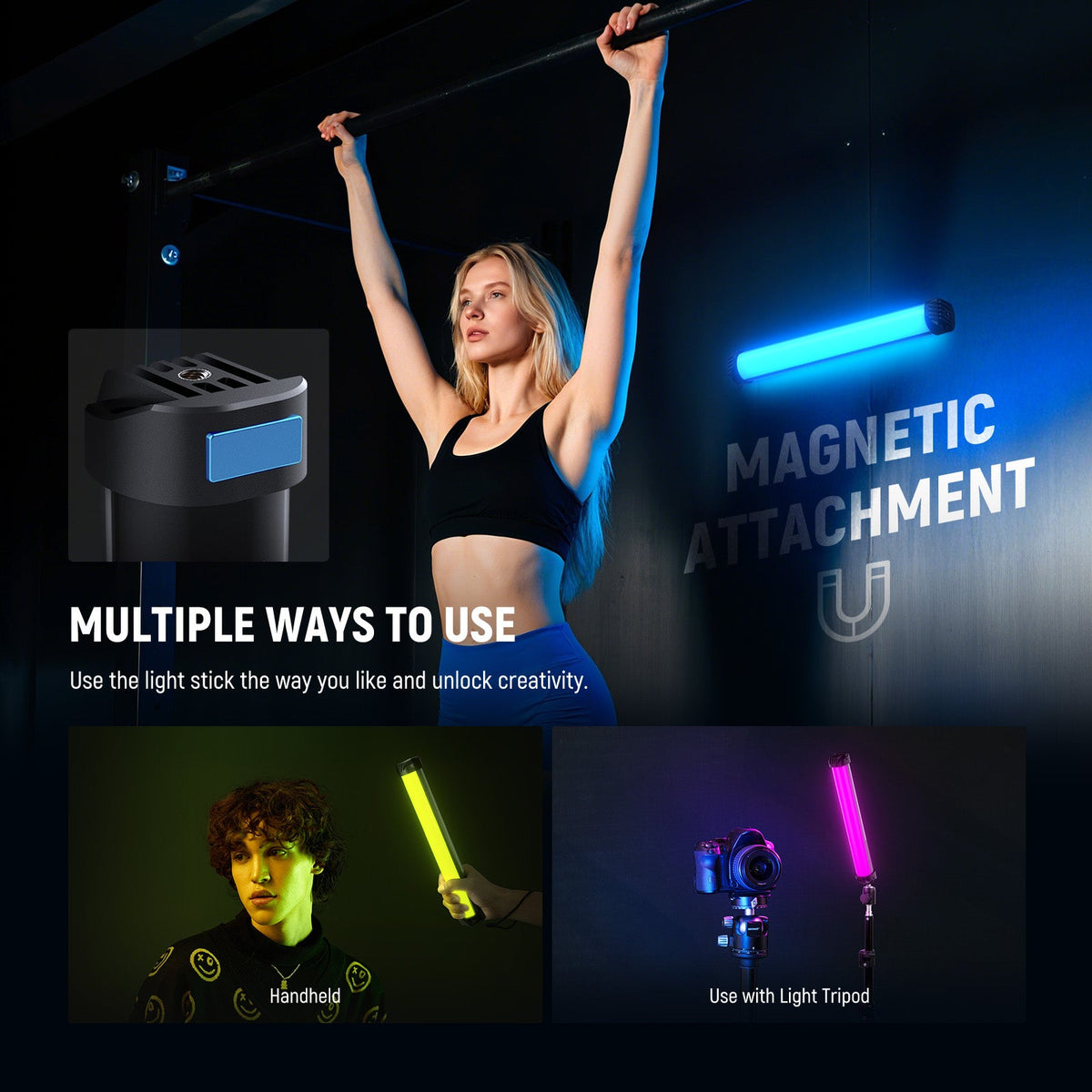 NEEWER BASICS SL30 (30cm - 8W) Magnetic Handheld RGB Light Wand