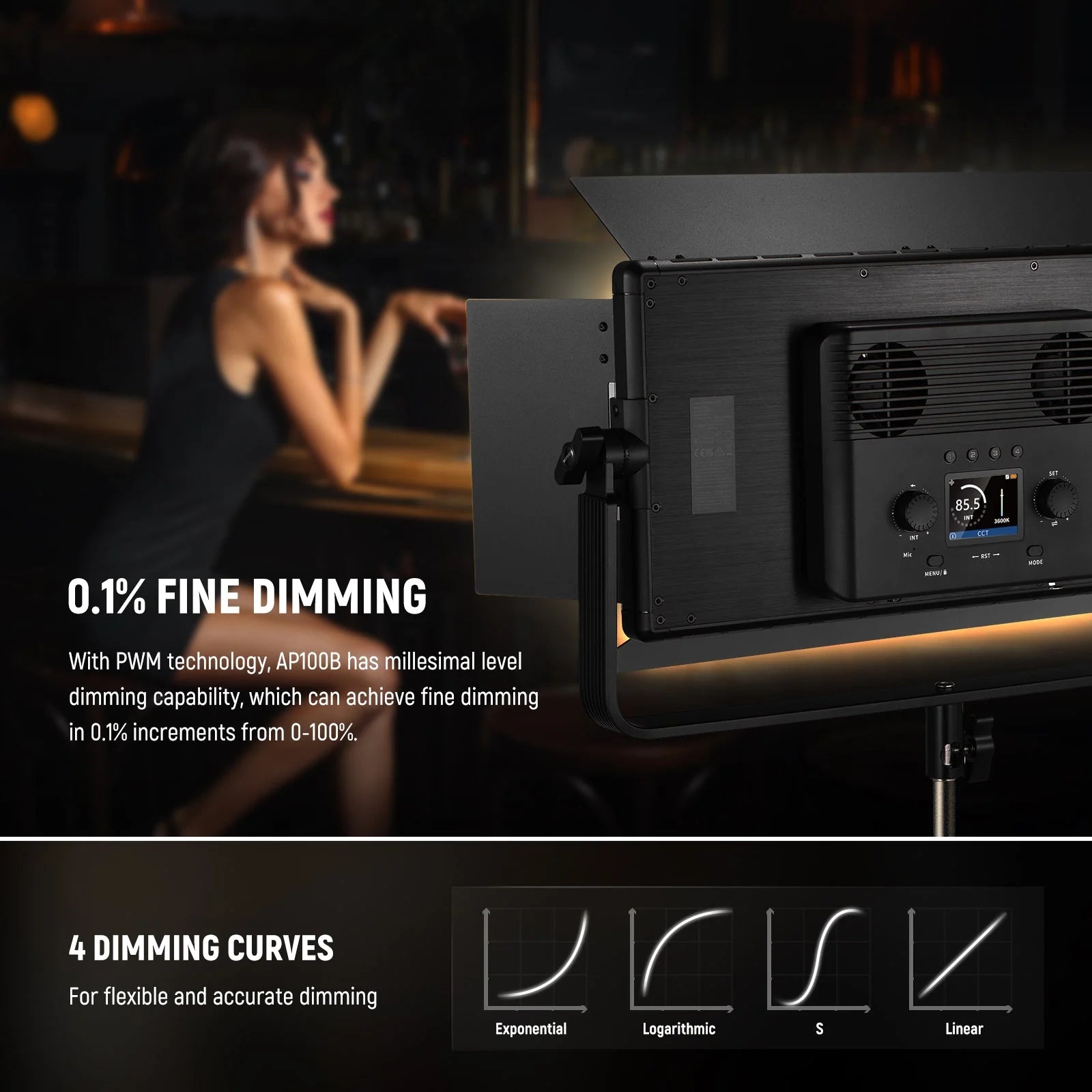 NEEWER AP100B 100W Bi Color LED Panel Video Light Kit