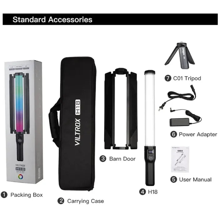 Viltrox H18 Double-Sided Bi-Color-RGB LED Tube Light