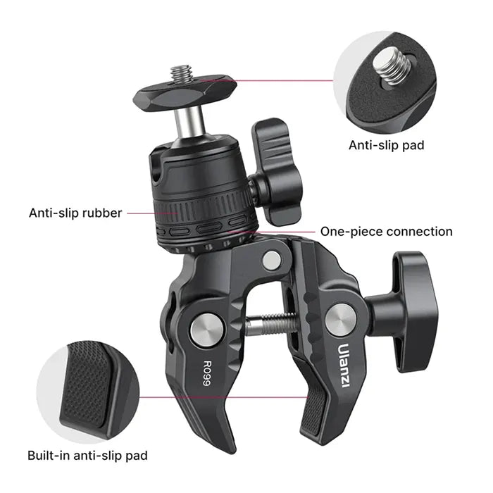 Ulanzi R099 Clamp Mount with Mini Ball Head 2993