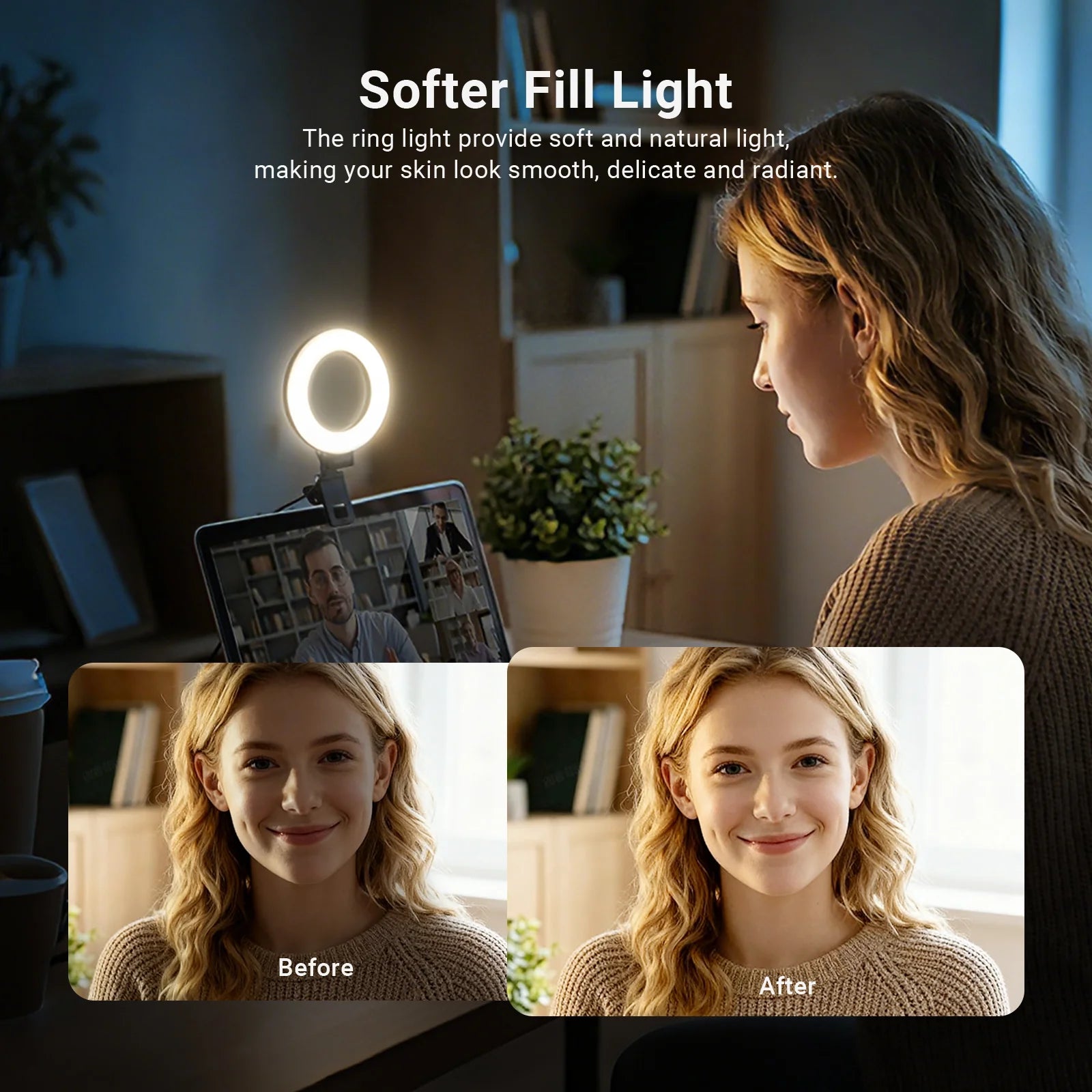 NEEWER BASICS BR60 5" Bi-Color Mini Ring Light + Mini Tripod