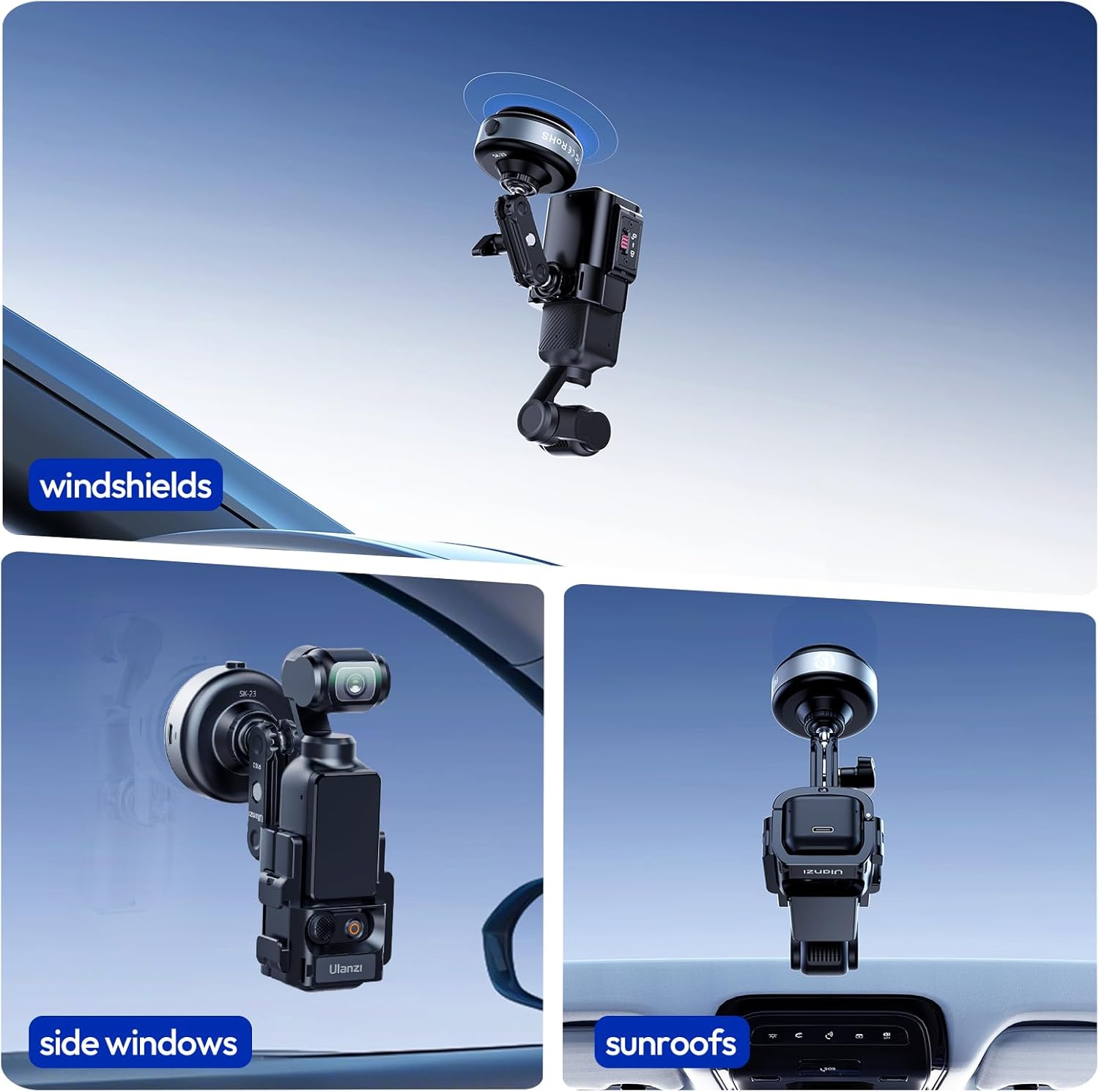 ULANZI SK-23 Electric Camera Suction Cup Mount