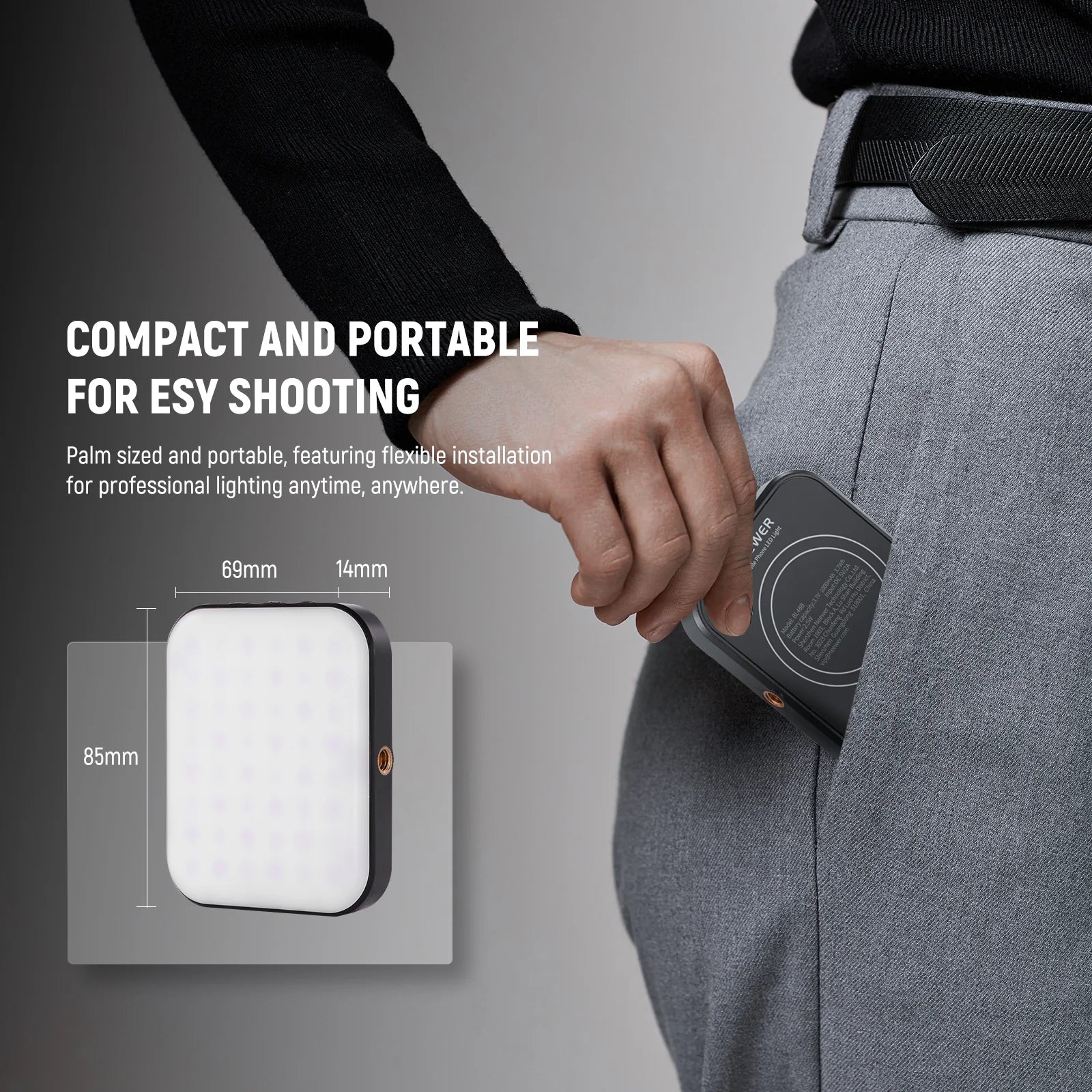 NEEWER BASICS BL48B Rechargeable Magnetic Selfie Light For MagSafe