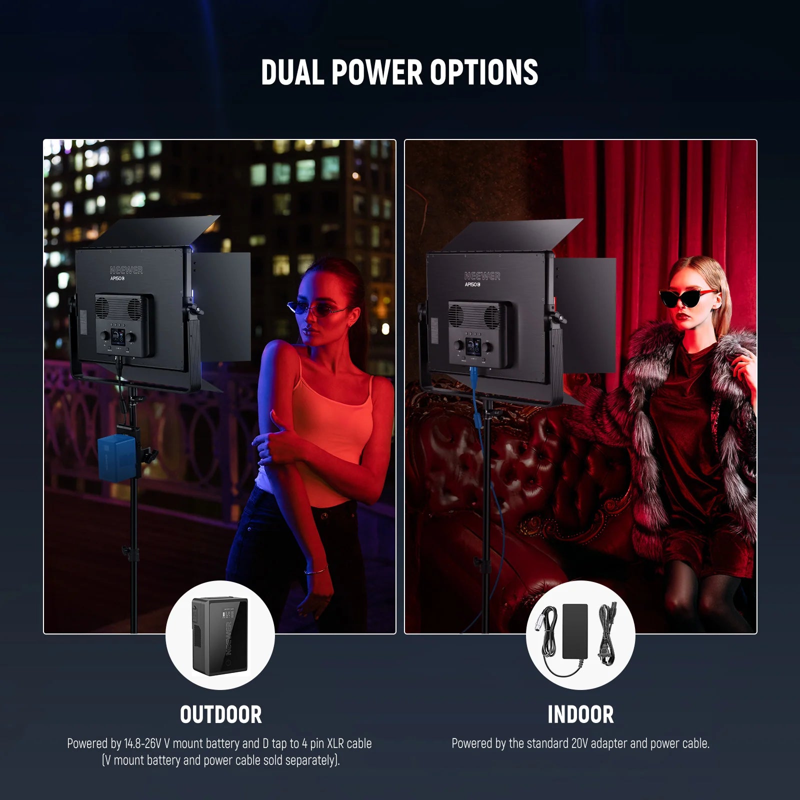 NEEWER AP150C 150W RGB LED Panel Video Light Kit