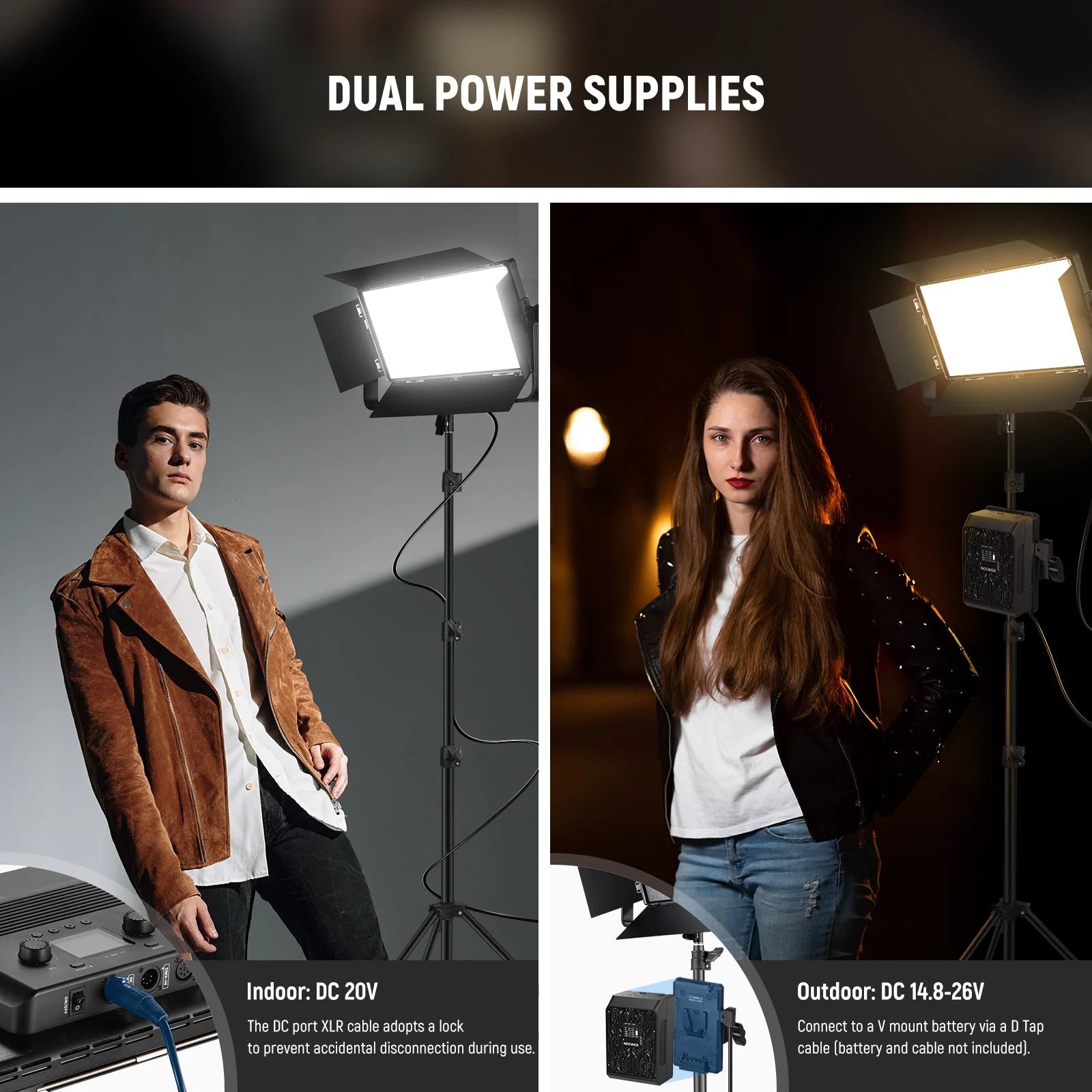 NEEWER AP100B 100W Bi Color LED Panel Video Light Kit