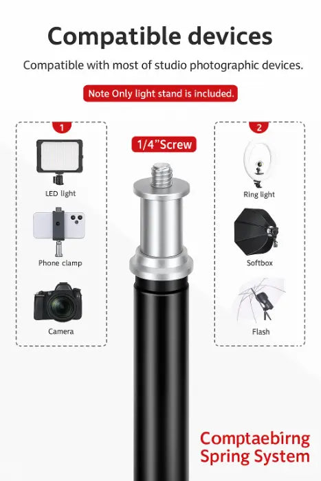 FX Studio 200cm Portable Steel Light Stand