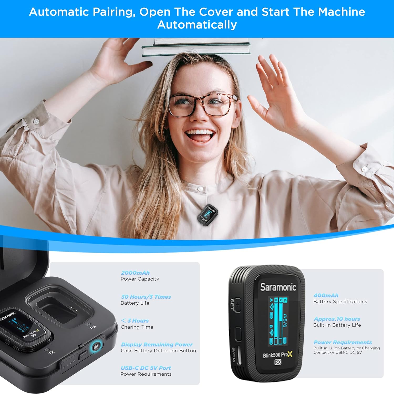 Saramonic Blink 500 ProX B1 Dual channel 2.4GHz wireless microphone system