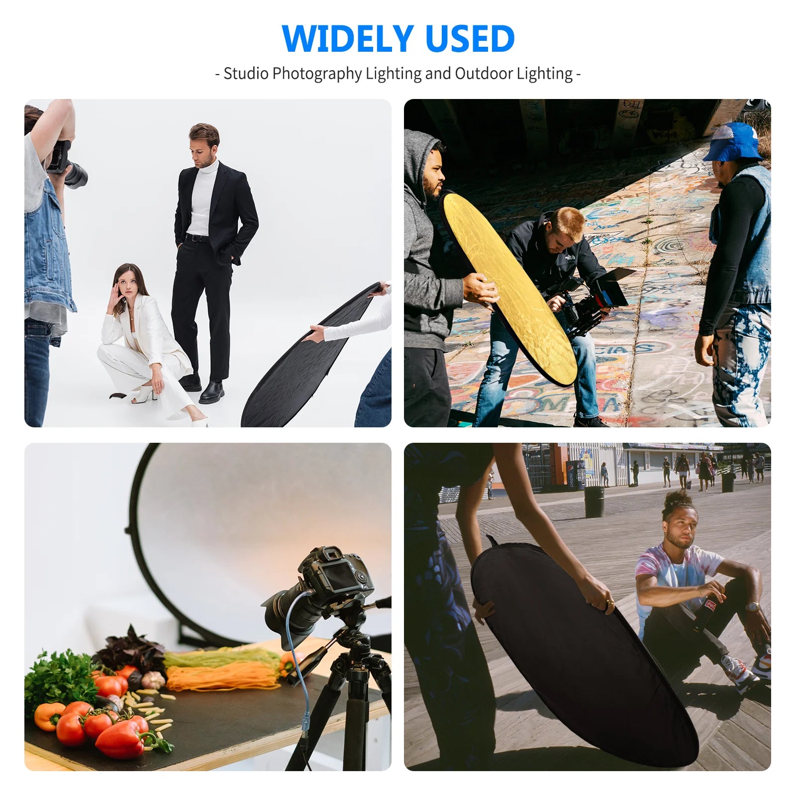 NEEWER 5 in 1 Portable Lighting Reflector/Diffuser Kit 80 X120cm