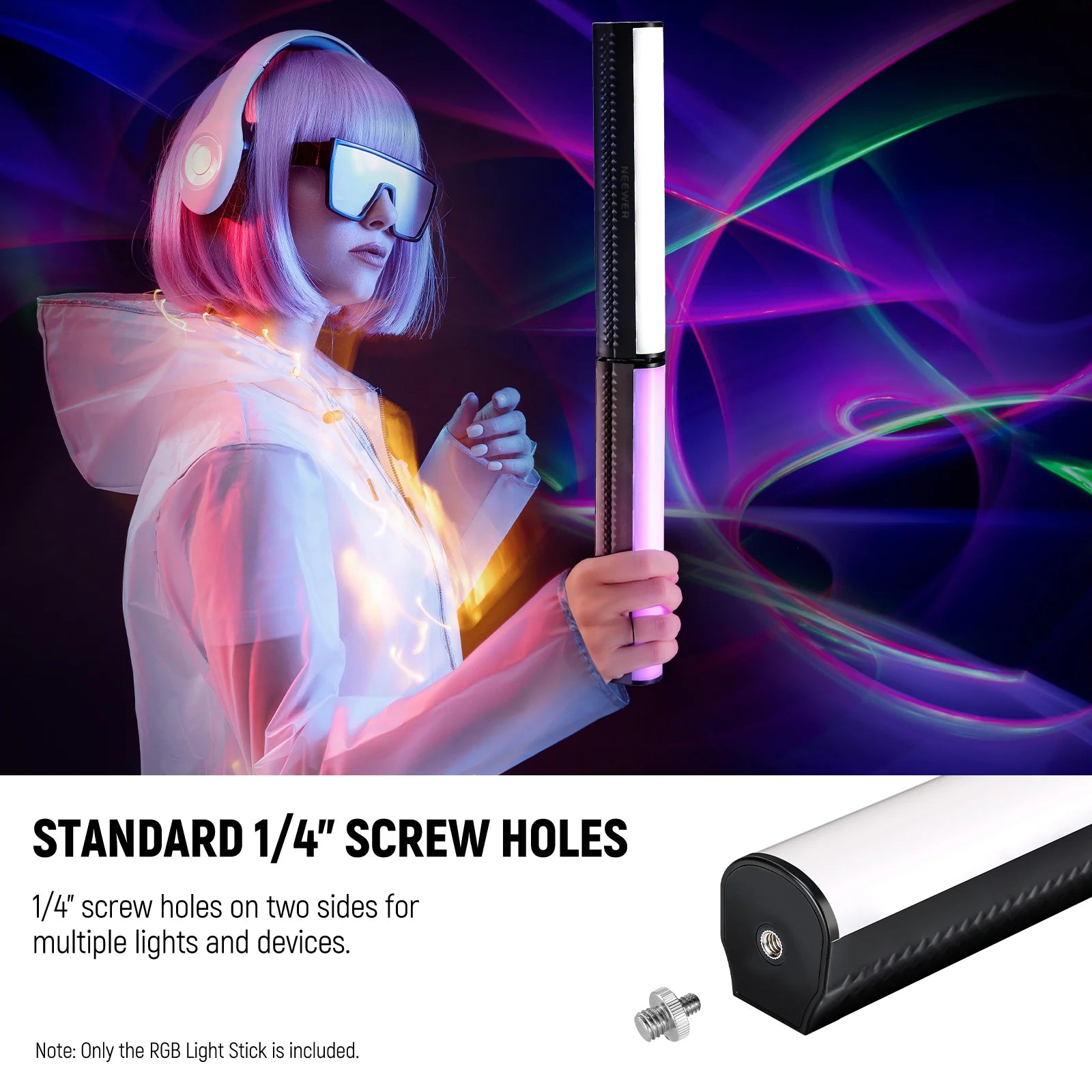 NEEWER TL21C RGB Magnetic Light Wand with APP Control