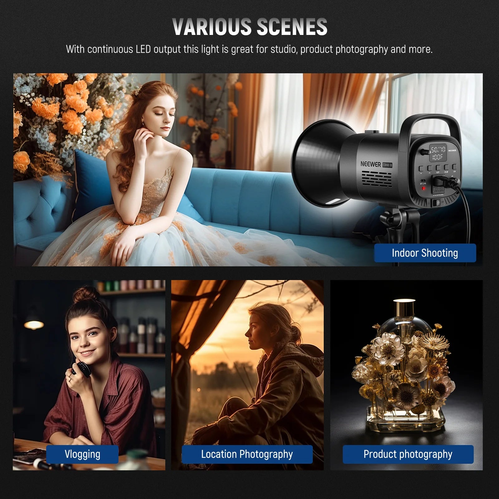 NEEWER CB60B 70W Bi-Color LED Video Light