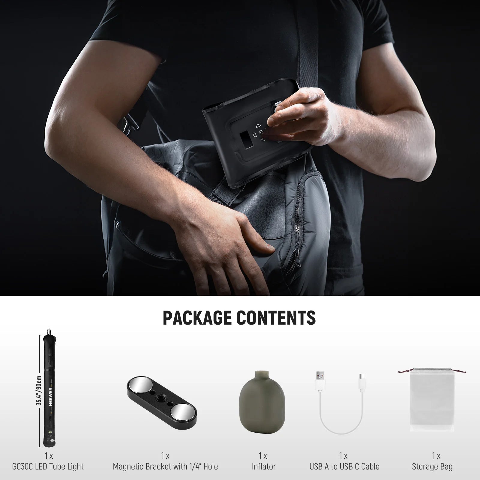 NEEWER BASICS GC30C 30W RGB Handheld Inflatable LED Fill Light