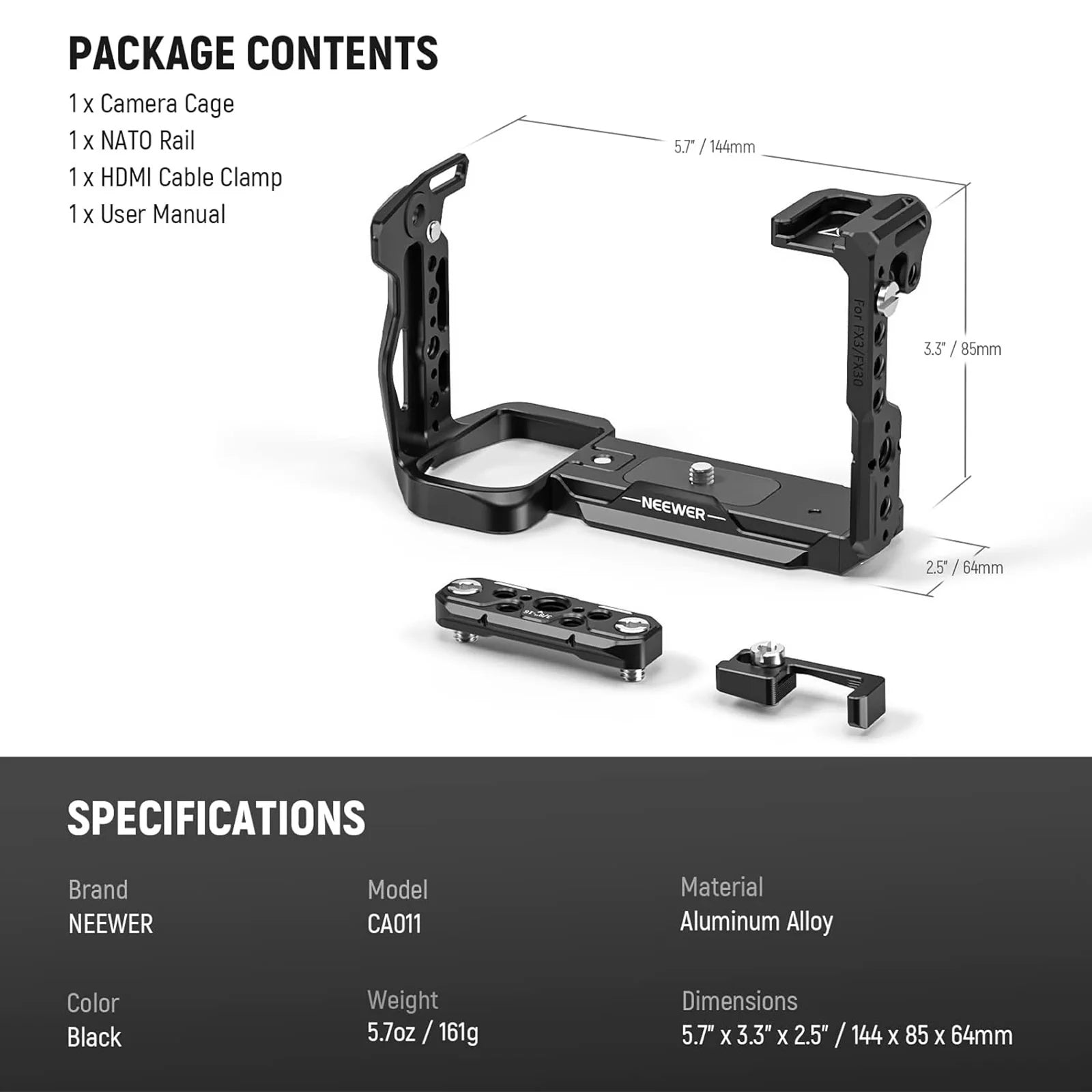 NEEWER CA011/CA024 Camera Cage For Sony FX3/FX30