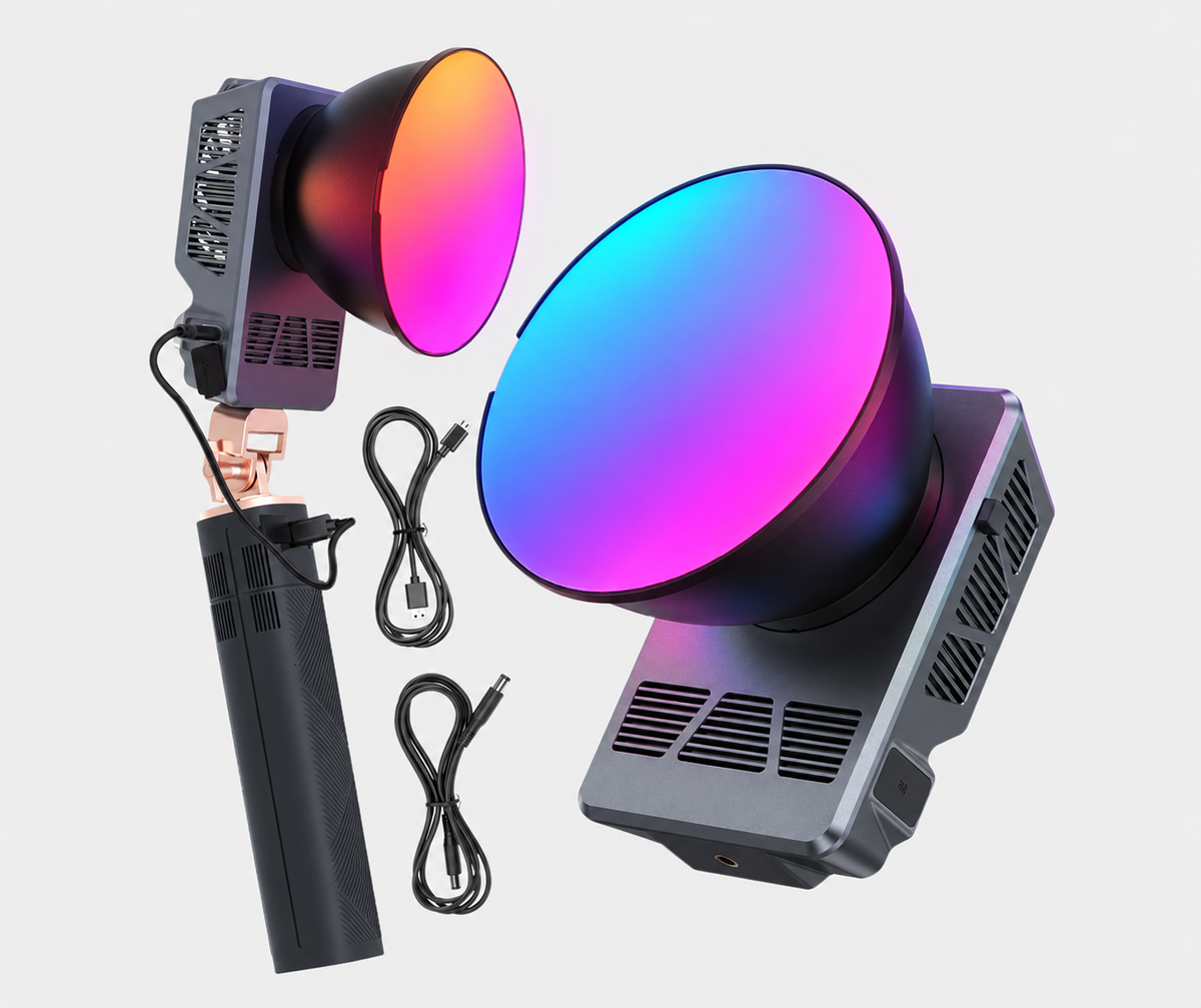 MAMEN 100W RGB LED COB Professional Video Light + 97.2Wh Battery Power Handle Kit