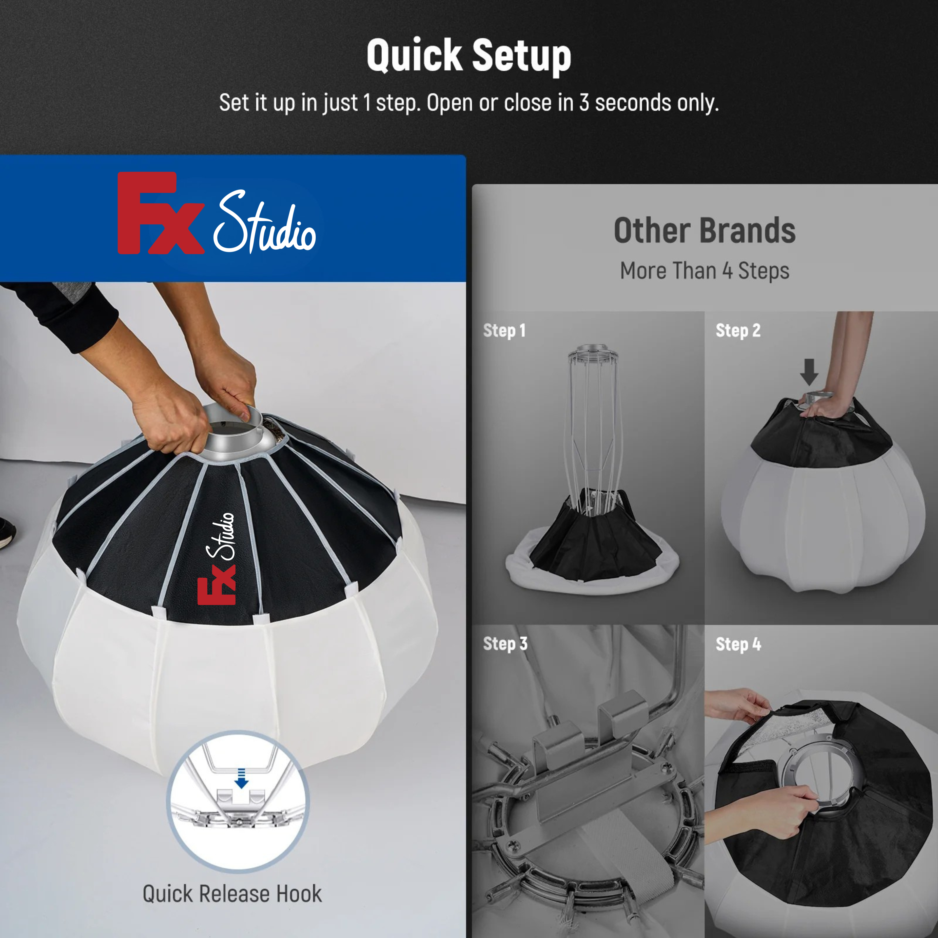 Fx Studio 65cm Lantern Softbox with Bowens Mount